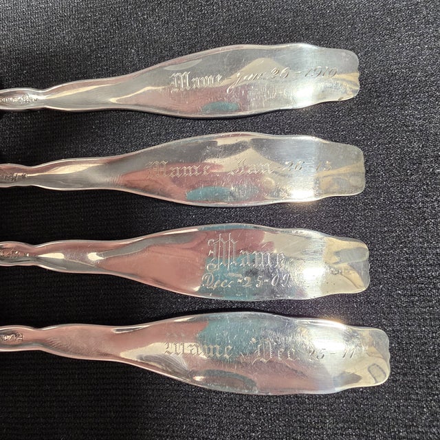 Antique Whiting Lily of the Valley Sterling Silver Luncheon Forks - Set of 12 For Sale - Image 6 of 13