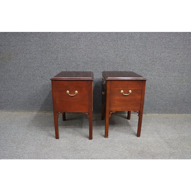 Statton Trutype Americana Cherry Nightstands – Pair For Sale - Image 16 of 16