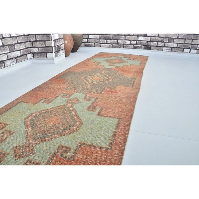 Oushak Wool Hallway Runner Rug For Sale - Image 4 of 10