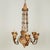 Stately antique Italian six light chandelier crafted with gilt metal chains, crown candle cups and acanthus leaves with...