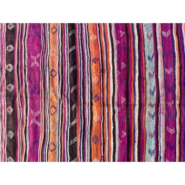 1980s Moroccan Handmade Kilim Rug - 6'4" X 11'3" Ft For Sale - Image 5 of 10