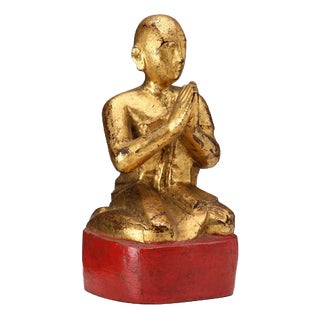 Worshipper in Carved Gilded Wood For Sale