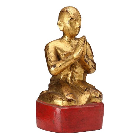 Worshipper in Carved Gilded Wood For Sale