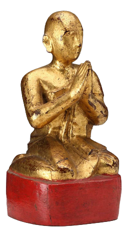 Worshipper in Carved Gilded Wood