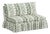 Capra Ruffle Settee in Linny Ikat Sage For Sale
