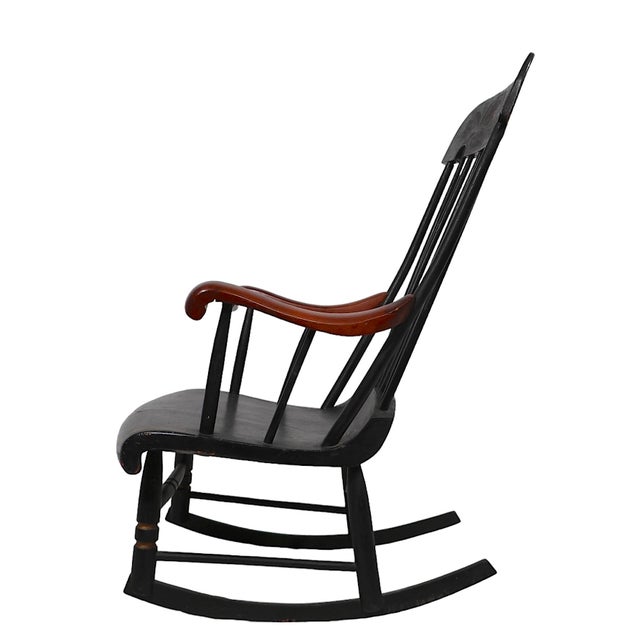 Mid 19th Century 19th C Stenciled Boston Rocker For Sale - Image 5 of 9