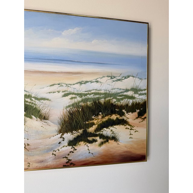 1980s 1980s Ken Wallin “Coastal Scene” Oil on Canvas Painting, Framed For Sale - Image 5 of 11