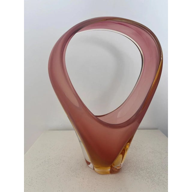 1950s Vintage Pink and Yellow Murano Basket, 1950s For Sale - Image 5 of 5