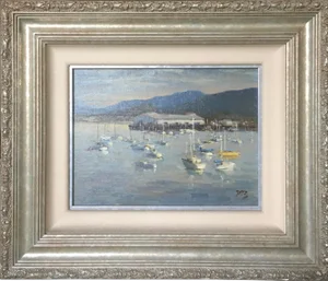 "Monterey Bay" California Seascape Painting by Brian Blood, Framed