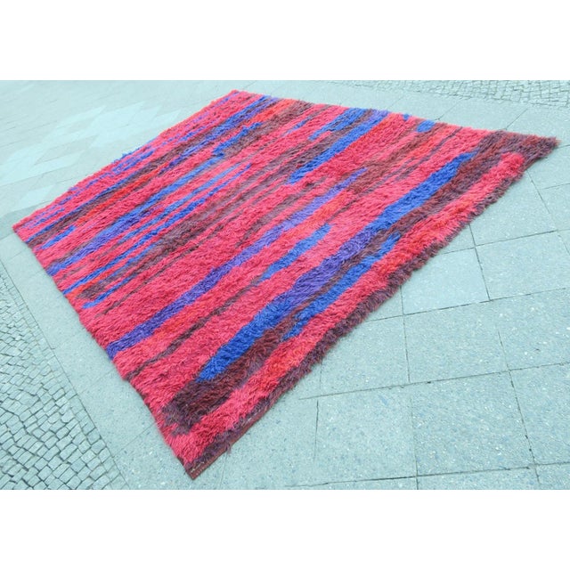 Mid-Century Modern Mid-Century Modern Long Pile Hand-Knotted Rug from Walter Mack, 1960s For Sale - Image 3 of 12