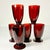 1920s Antique Art Deco Boho Chic Hollywood Regency Ruby Red Footed Tumbler Glasses - Set of 6 For Sale - Image 4 of 11