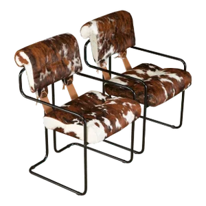Cowhide Leather Tucroma Armchairs by Guido Faleschini for Mariani, New - A Pair