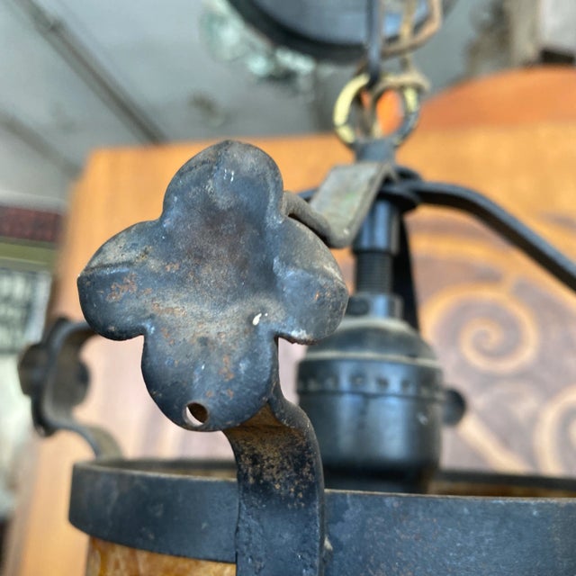 This is such a charming little pendant light. Spanish revival style with flower details and Mica shade. Truly represents...