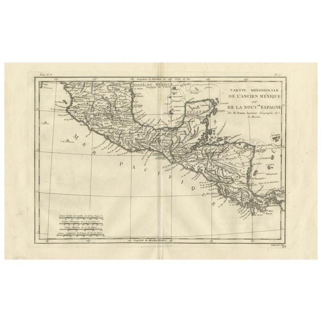 Map of Southern Mexico and New Spain by Rigobert Bonne, 1780s For Sale - Image 12 of 12