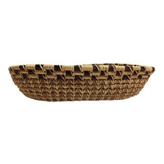 Vintage Traditional Small Woven Basket For Sale