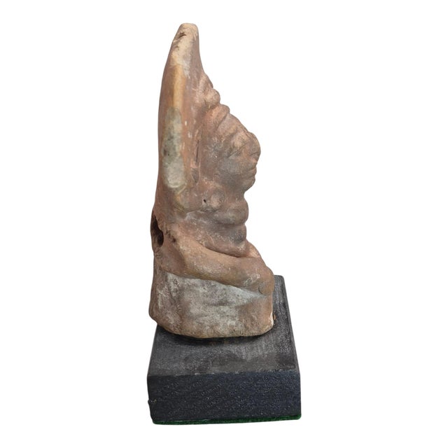 Large Pre-Columbian Jama-Coaque Seated Female Figure, 100 BCE-500 CE For Sale - Image 4 of 17