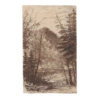 1881 Helen Farley Blaney Landscape Etching For Sale