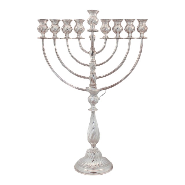 Modern Sterling Menorah For Sale