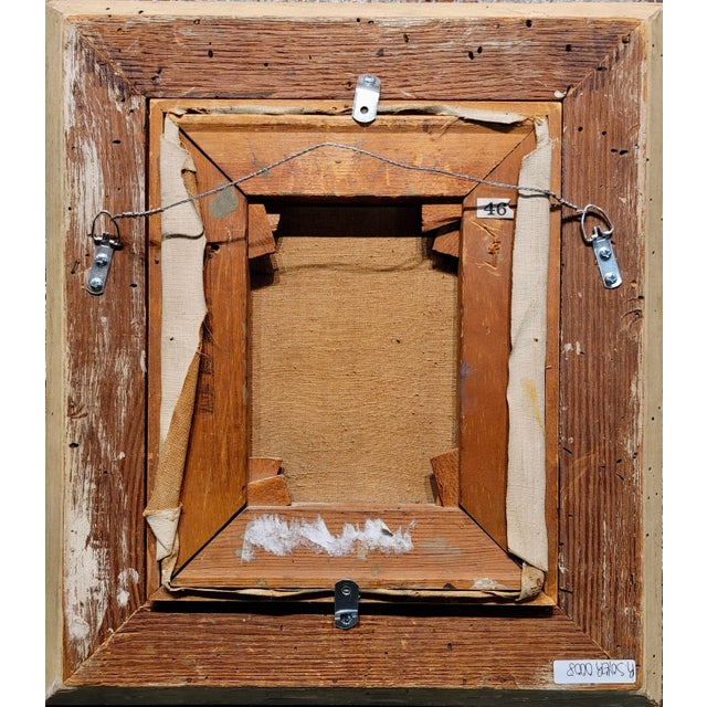 Black Raphael Soyer -Portrait in Profile of a Woman Wearing a Pearl Necklace-1930s Oil Painting For Sale - Image 8 of 9