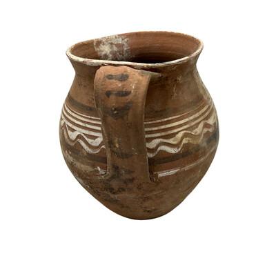 This antique one-handle terra cotta vessel from Hungary is a wonderful addition to any Farmhouse decor. The rustic pottery...