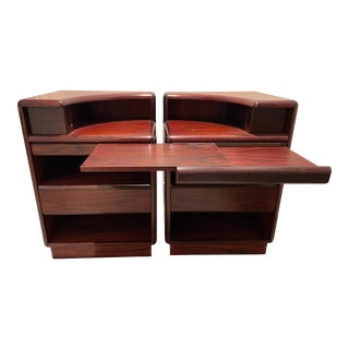 1980s Danish Modern Pair of Rosewood Nightstands by Brouer Mobelfabrik For Sale