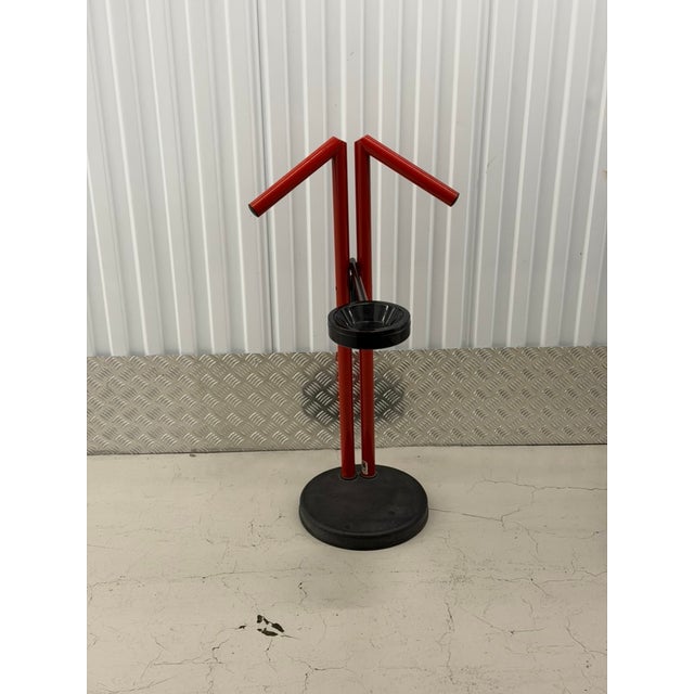 Vintage Modern Red and Black Metal Valet Coat Rack, 1980s For Sale - Image 17 of 18