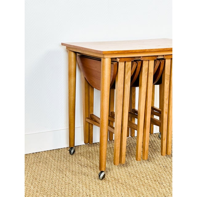 Brown Vintage Scandinavian Teak Nesting Coffee Tables, 1960s, Set of 5 For Sale - Image 8 of 18