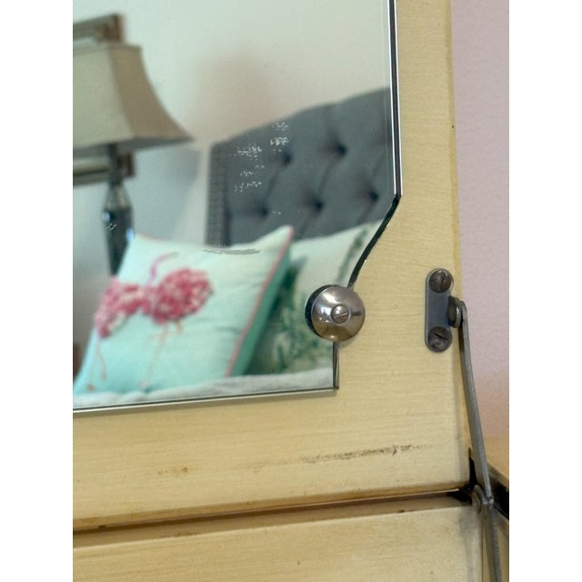 Vintage French Provincial Flip-Top Vanity With Mirror and Needlepoint Stool Circa 1960's For Sale - Image 12 of 12