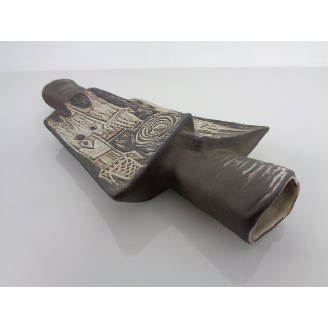 Studio Ceramic Wall Vase of Prague from Keramo Kostelec, Czechoslovakia, 1960s For Sale - Image 9 of 15