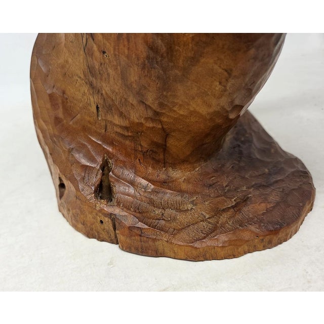 Vintage 1966 Hand Carved Wood Bighorn Sheep Ram's Head 9" Tall Signed Orren Hutter Calif For Sale - Image 11 of 14