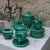 Mid-Century Modern Green Glazed Ceramic Coffee Service by Blanche Letalle, 1950s, Set of 27 For Sale - Image 3 of 18