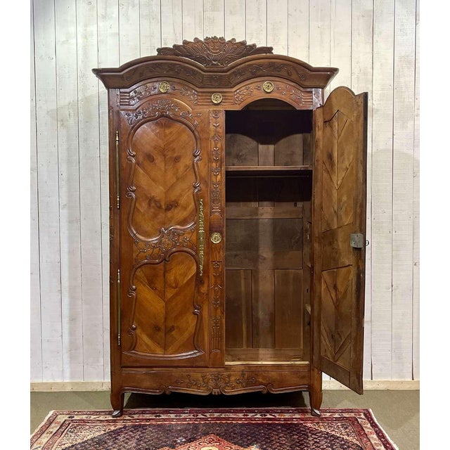 19th Century Rennes Wardrobe in Cherry Wood from Louis Boutin For Sale - Image 13 of 18