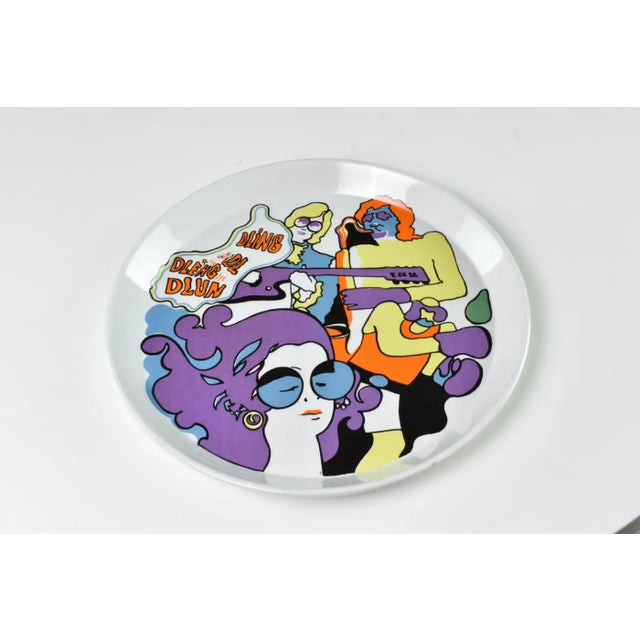 Mid-Century Modern 1965 Franco Pozzi Italian Graphic Ceramic Plates, Pair For Sale - Image 3 of 10