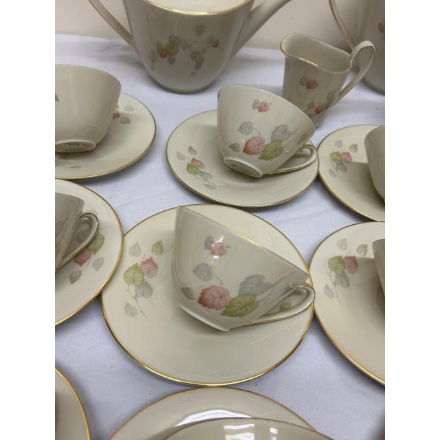 Vintage Zeh Scherzer Bavaria Pastel Leaves Tea & Coffee Service - 37 Pieces For Sale - Image 4 of 6