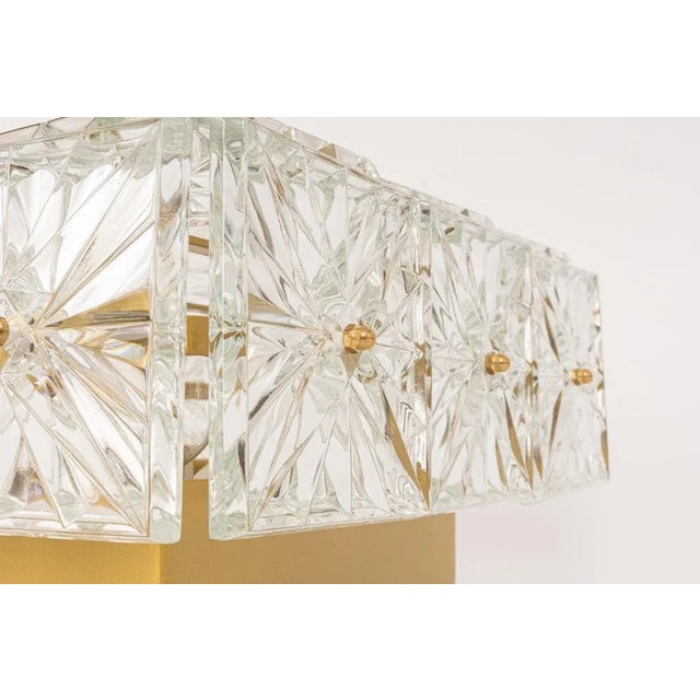 Large Flushmount Faceted Crystal Light Fixture by Kinkeldey, Germany For Sale - Image 3 of 10