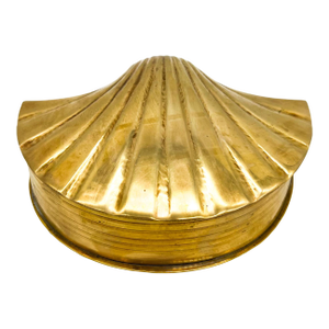 Vintage Brass Scallop Shell Hinged Box — Coastal / Hollywood Regency / Nautical