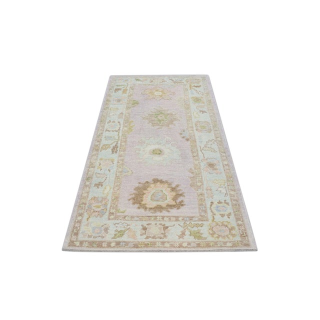 Modern Turkish Oushak Rug 3'2'' x 6'4" For Sale - Image 9 of 10