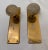 Metal Pair of Antique Gilt Bronze Brass Music Microphone Shaped Door Handles Hardware For Sale - Image 7 of 12