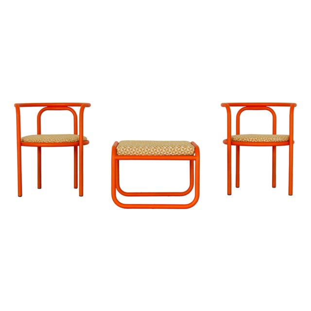 Vintage Space Age Locus Solus Armchairs and Ottoman by Gae Aulenti for Poltronova, 1964, Set of 3 For Sale