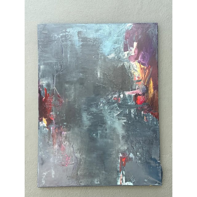 Vintage Abstract Expressionist Oil Painting For Sale - Image 10 of 12