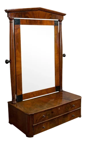 1880s Victorian Empire Style Walnut Vanity Mirror