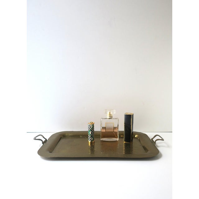 Mid 20th Century Brass Tray With Handles, Entertaining or Vanity, Circa Mid-20th Century For Sale - Image 5 of 12