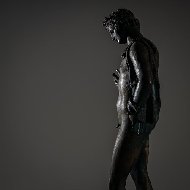 Metal Bronze of Narcissus after the Antique, 20th Century For Sale - Image 7 of 18