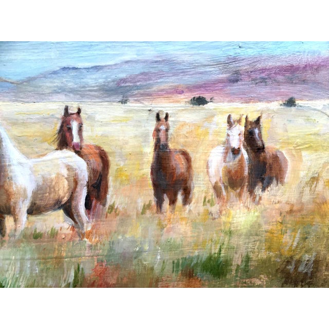 Framed Original Painting Landscape Iceland Horses by Valeriya Serova For Sale - Image 9 of 10