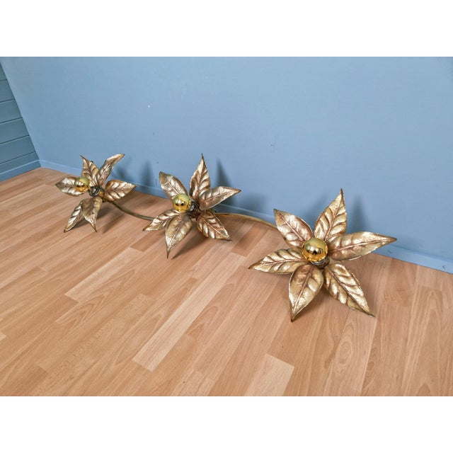 Mid-Century Modern Large Floral Wall Light attributed to Willy Daro for Massive, Belgium, 1970s For Sale - Image 3 of 18