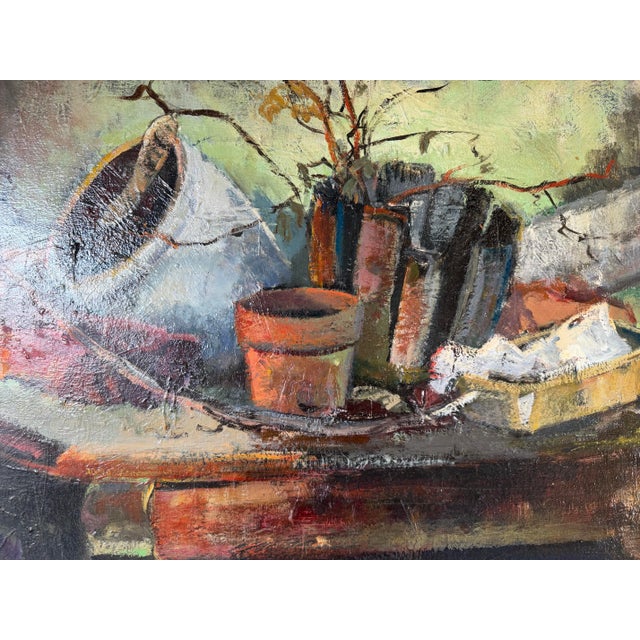 Mid-Century Modern 1960s Vintage Turner Still Life Oil on Canvas Painting in Wood Frame For Sale - Image 3 of 12