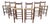 1970s Set of 6 Danish Modern Style Solid Wood Bar Stools With Woven Rush Seats For Sale