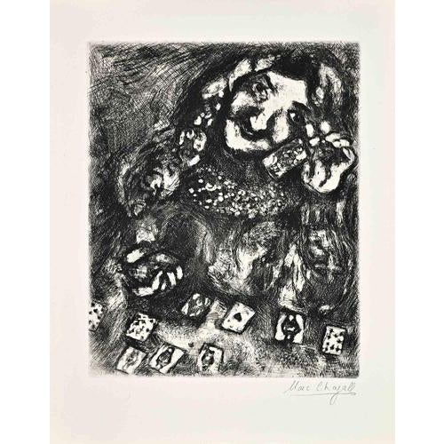 Etching on Montval paper, realized between 1927 and 1930. Table from "Les Fables de La Fontaine", published in 1952 in and...