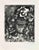 Etching on Montval paper, realized between 1927 and 1930. Table from "Les Fables de La Fontaine", published in 1952 in and...