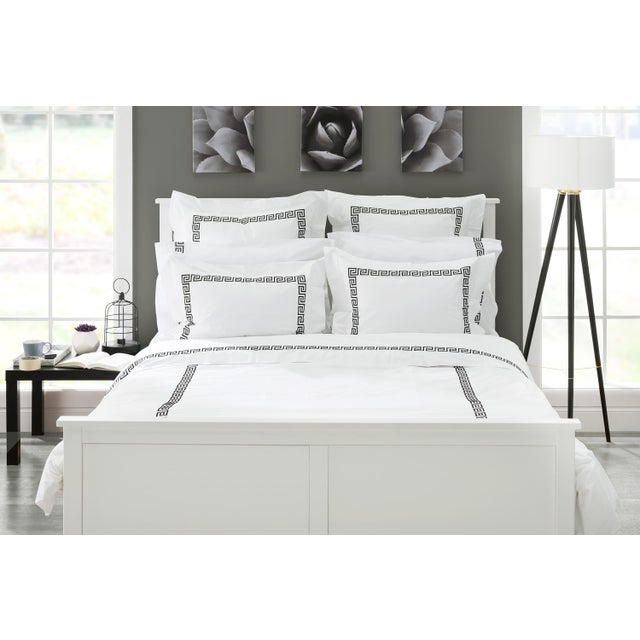 Greek Key King Duvet Cover, Charcoal